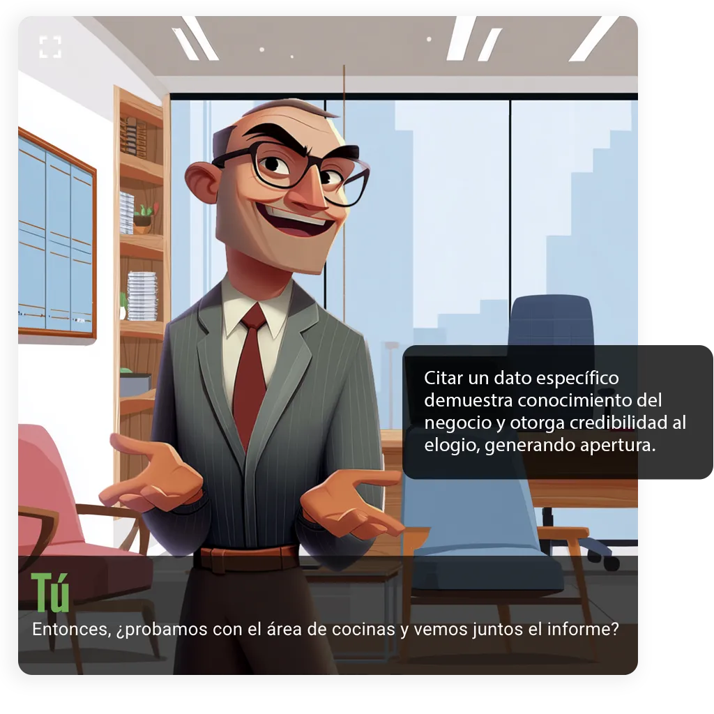 Ejemplo visual de feedback dentro de una simulación